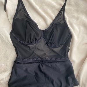 Ted Baker Black Scallop Mesh Bathing suit